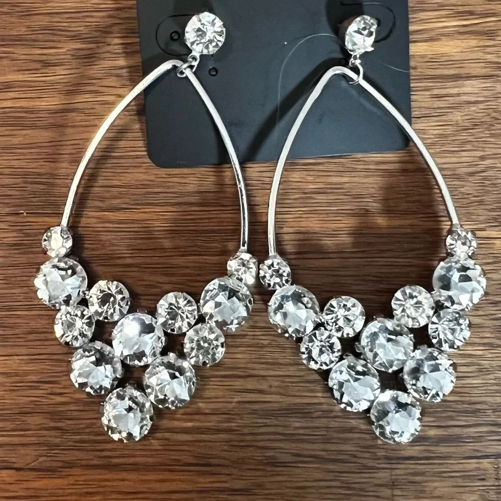 Silver Chandelier hoop Earrings